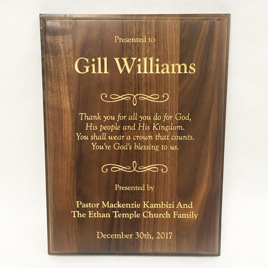 Engraved Wooden Plaque with Sublimated Photo